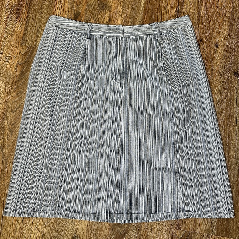 Christopher & Banks Women's Sz 16 Stretch Skirt Denim Blue Stripe Casual Western